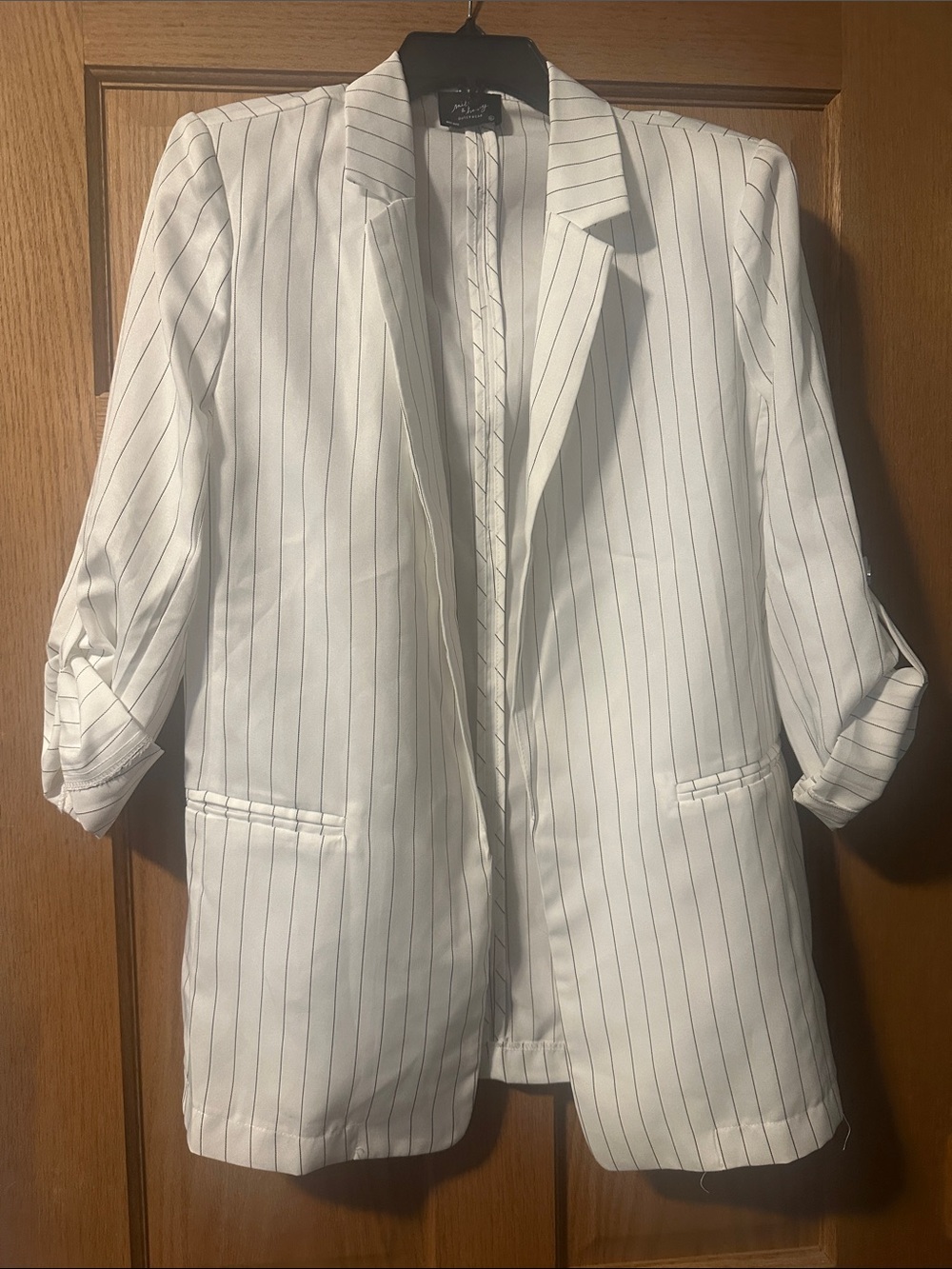 White Pinstripe Women's Blazer